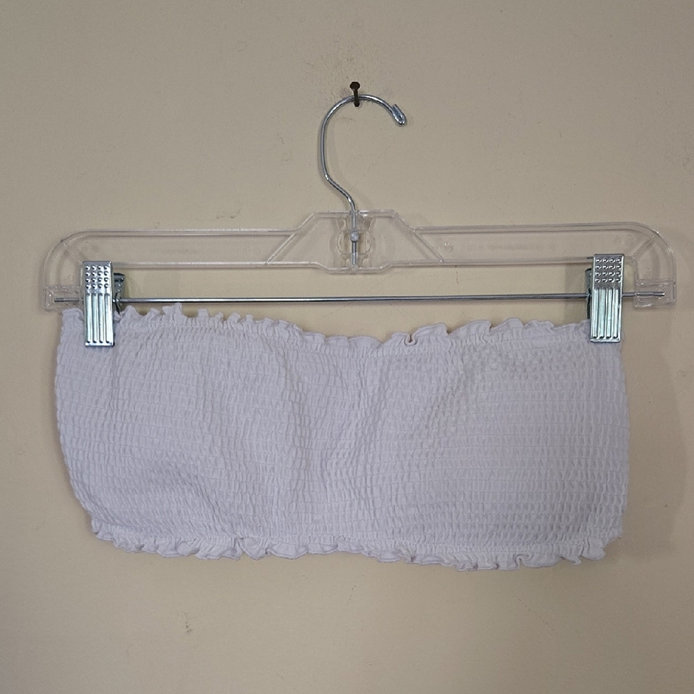 Hollister Smocked Bandeau Swim Top